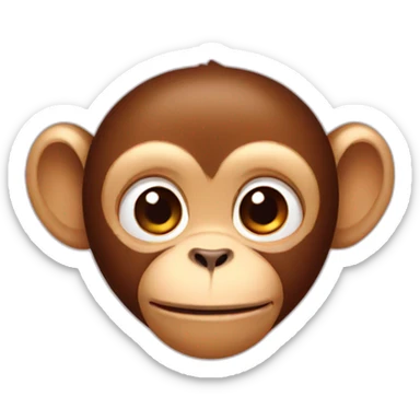 Cute Monkey hiding sticker