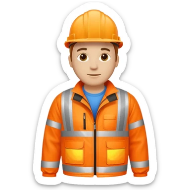 create a realistic emoji of a high-visibility jacket of a construction worker sticker
