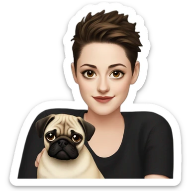 kristen stewart with a pug sticker