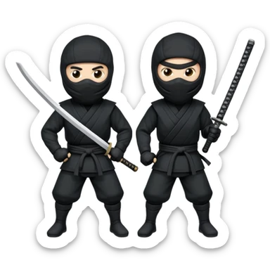 two white men dressed as ninjas sticker