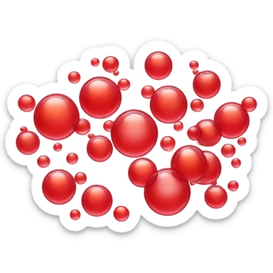 Group of bubbles in various shades of red sticker