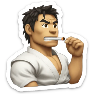 Ryu streetfighter smoking sticker