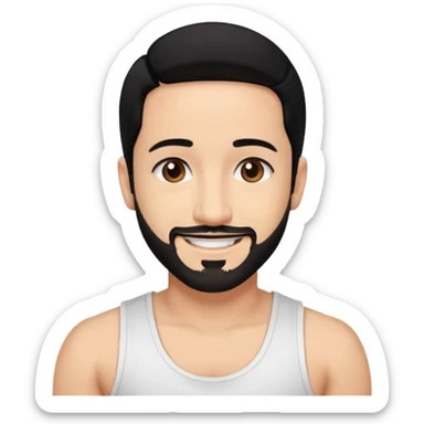 AJ McLean brown eyes, black hair, white tank top sticker