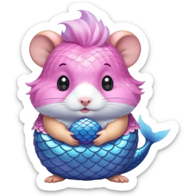 mermaid hamster sticker