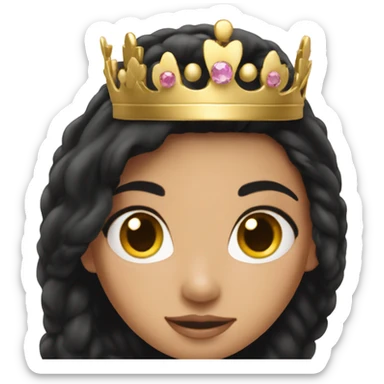 Princess with black hair with gold tiara  sticker