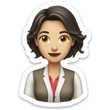 Brunette Woman tailor sticker