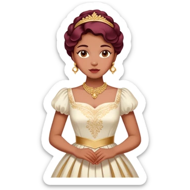 Reddish-pinkish and gold and white romantic vintage aesthetic lady sticker