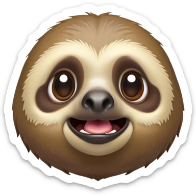 Cinematic Comical Sloth Portrait Emoji, Head tilted dramatically with an exaggeratedly shocked expression, featuring a slow, adorably sluggish form with wide, comically expressive eyes full of humorous disbelief, Simplified yet hilariously expressive features, highly detailed, glowing with a slightly sassy, lazy glow, high shine, dramatic yet playful, stylized with an air of quirky, unhurried attitude, soft glowing outline, capturing the essence of a meme-worthy sloth that looks ready to side-eye its way into viral fame! sticker