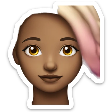 Fair skin girl with rainbow hair and hazel eyes  sticker