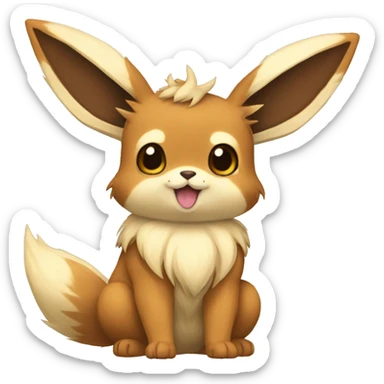 Buneary-Eevee-Rocruff Full body sticker
