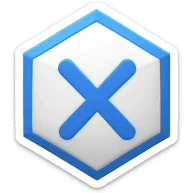 White tick in a blue megagon sticker