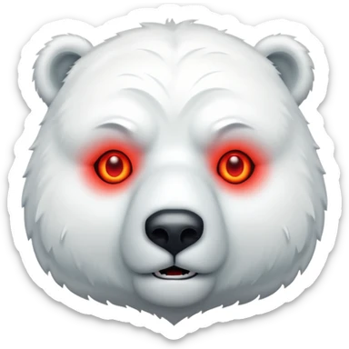 A different, creepy polar bear emoji that can be copied sticker