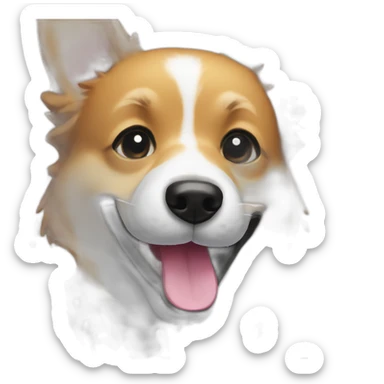 Black corgi Splash water sticker