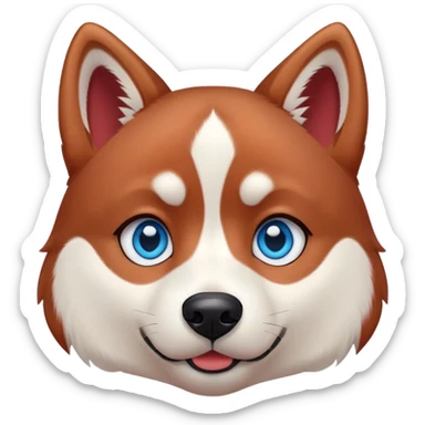 cute, disney-style red siberian husky with blue eyes sticker