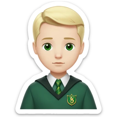 pregnant man in Slytherin uniform, pale skin, short blonde hair slicked back sticker