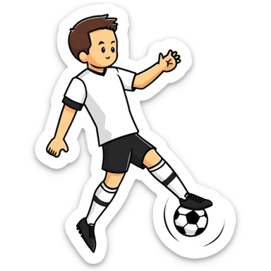 soccer player kicking ball sticker