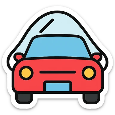 elegant and modern icon of a car covered with a transparent protective film, clean lines and subtle details sticker