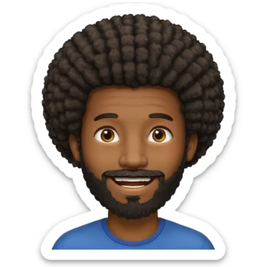 beared and fade hair afro black man man sticker