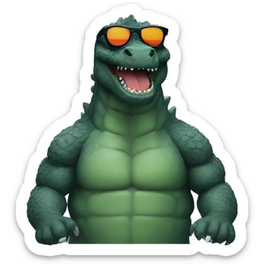 Godzilla with sunglasses sticker
