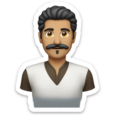 middle-eastern man with moustache sticker