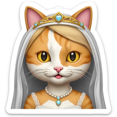 cat bride sticker