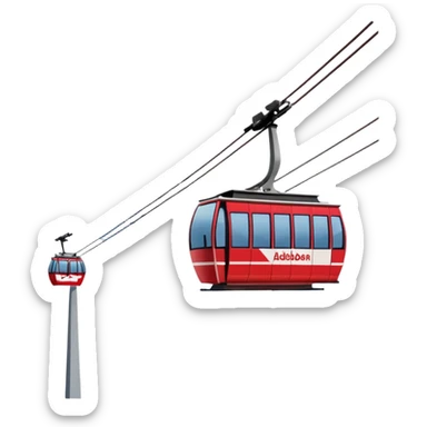 create cablecsr emoji in winter witht he logo of Bergbahnen Adelboden Lenk sticker