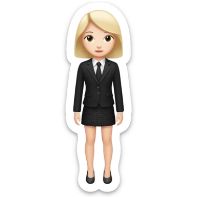 just give me the ccloth like womens formal a suit and a mini skirt black give e just the clothes no women  sticker