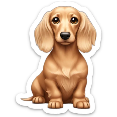 Dachshund cream long haired sticker