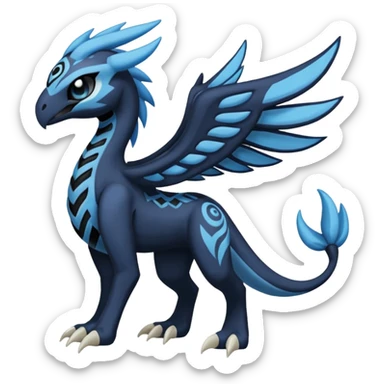 Meloetta-Venom-Stitch-Zekrom-fusion, full body, tribal markings  sticker