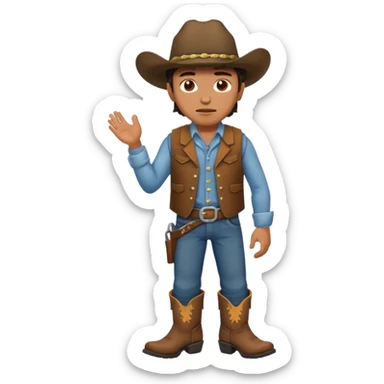 fly hatless cowboy  sticker