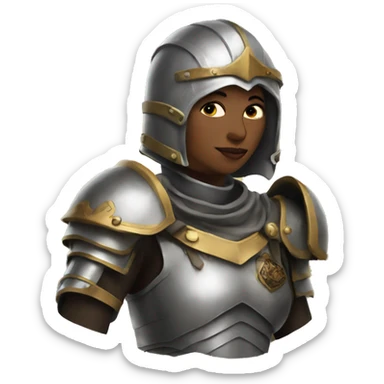 woman wearing armor smoking a cigarette sticker