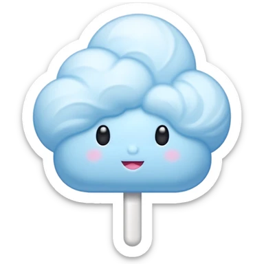 Blue Cloud Cotton Candy – light white puff, oversized and airy. sticker