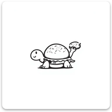 turtle morphing into a hamburger sticker