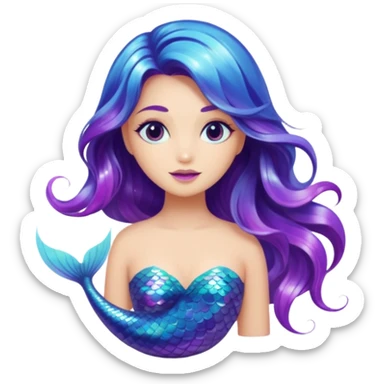 Iridescent mermaid hair sticker