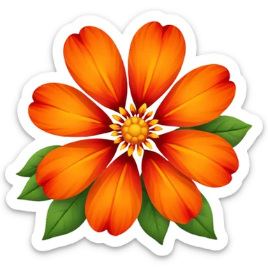Flowers Orange and red sticker