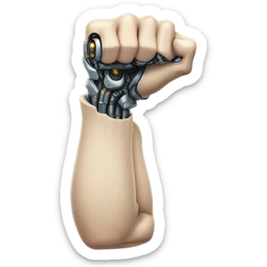 Cyborg arm with shock flexing bicep sticker