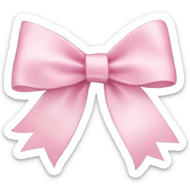 light pink ribbon bow sticker
