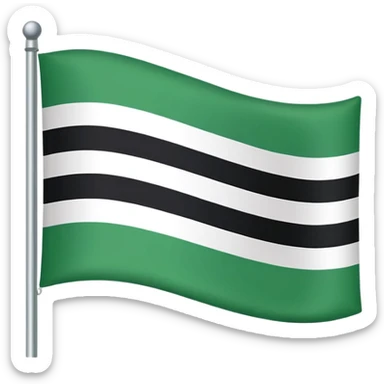 No js do a flag with green on top white in the middle and black on the bottom three sections don’t add any symbols or anything just those three colors spilt like top middle and bottom  sticker