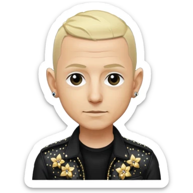 Chester Bennington with blonde hair, black sequin tour outfit  sticker