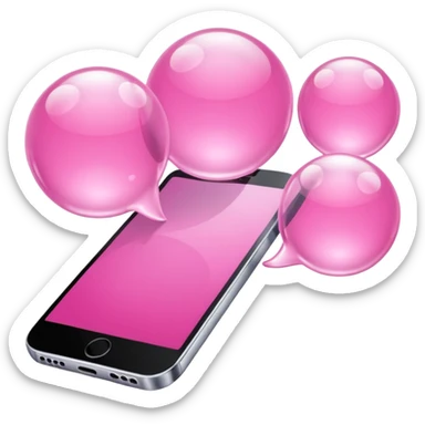 pink phone contacts bubble sticker