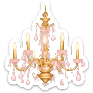 golden pale pink chandelier sticker