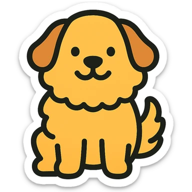 cute fluffy dog sticker