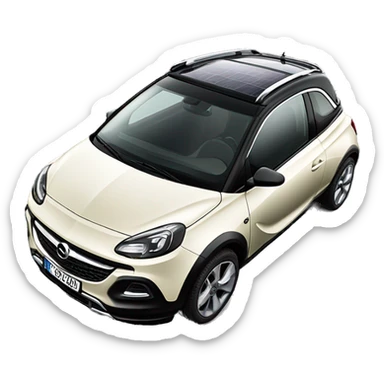 opel adam rocks in off white with sliding sun roof, only front view from the bottom sticker