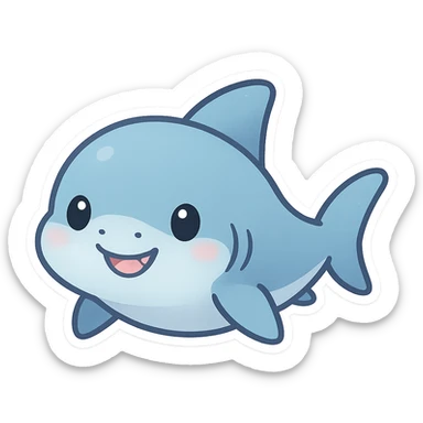 cute baby shark, simple, friendly, suitable for emoji or sticker sticker