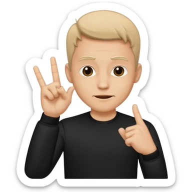 A man wear black his skin tone is beige and he does like Yoo wassup sticker