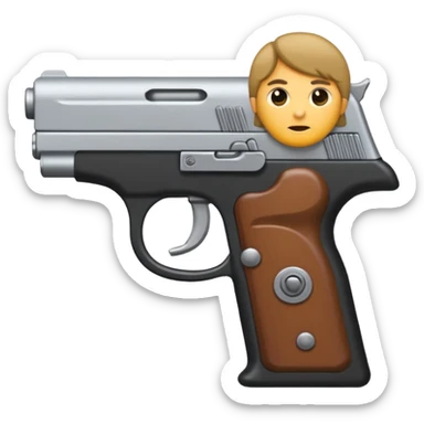 Un persona Blanco una gora de lado y una pistola sticker