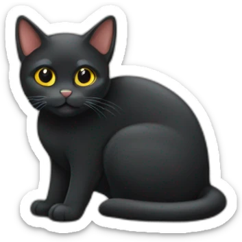 gato negro que se le vea completo desde los pies hasta la cabeza sticker