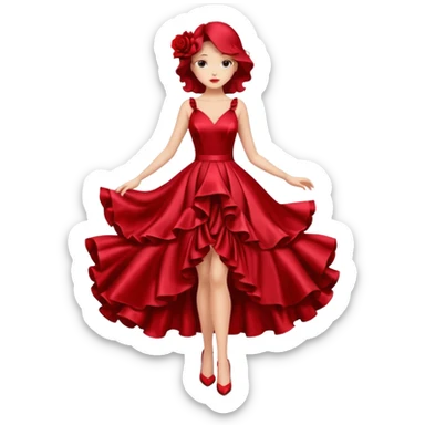 red rose dress no body sticker