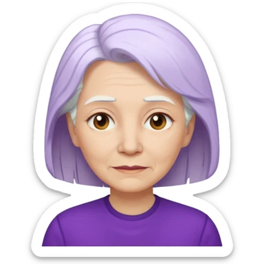 older woman with white hair...now add purple shirt  sticker