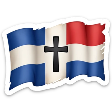 French flag with a cross through it sticker